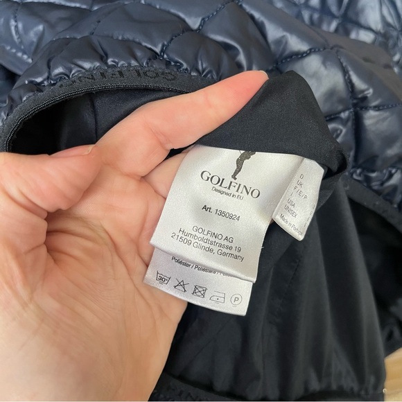 Golfino Quilted Puffer Jacket Full Zip Navy Golf Course Outdoor Pockets Womens 6 - Picture 4 of 7